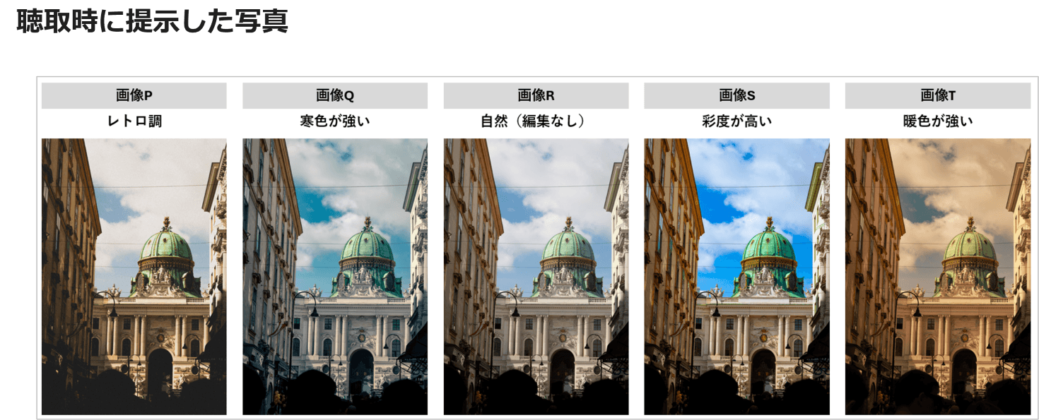 聴取時に提示した写真