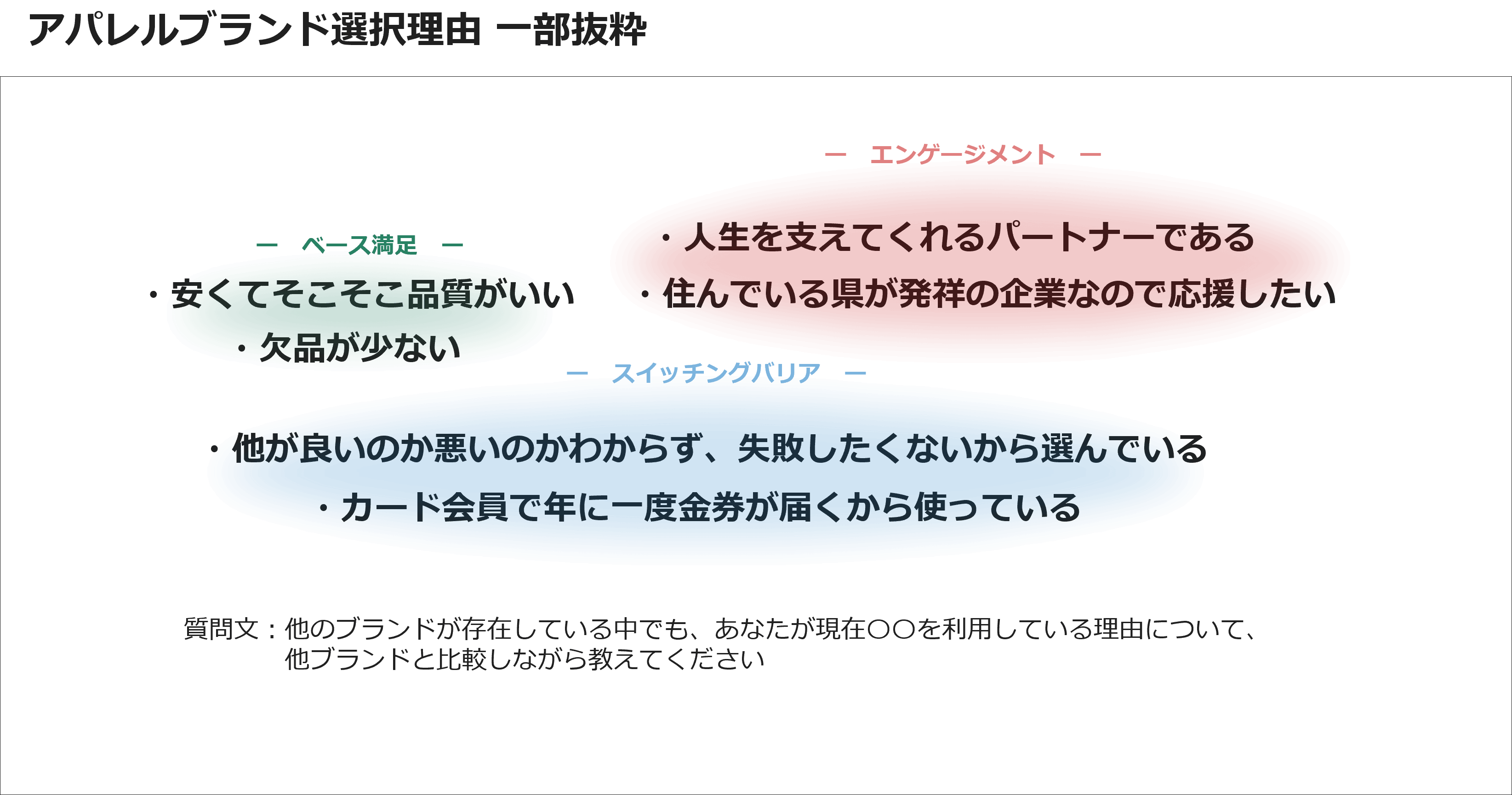 アパレルブランド選択理由　一部抜粋